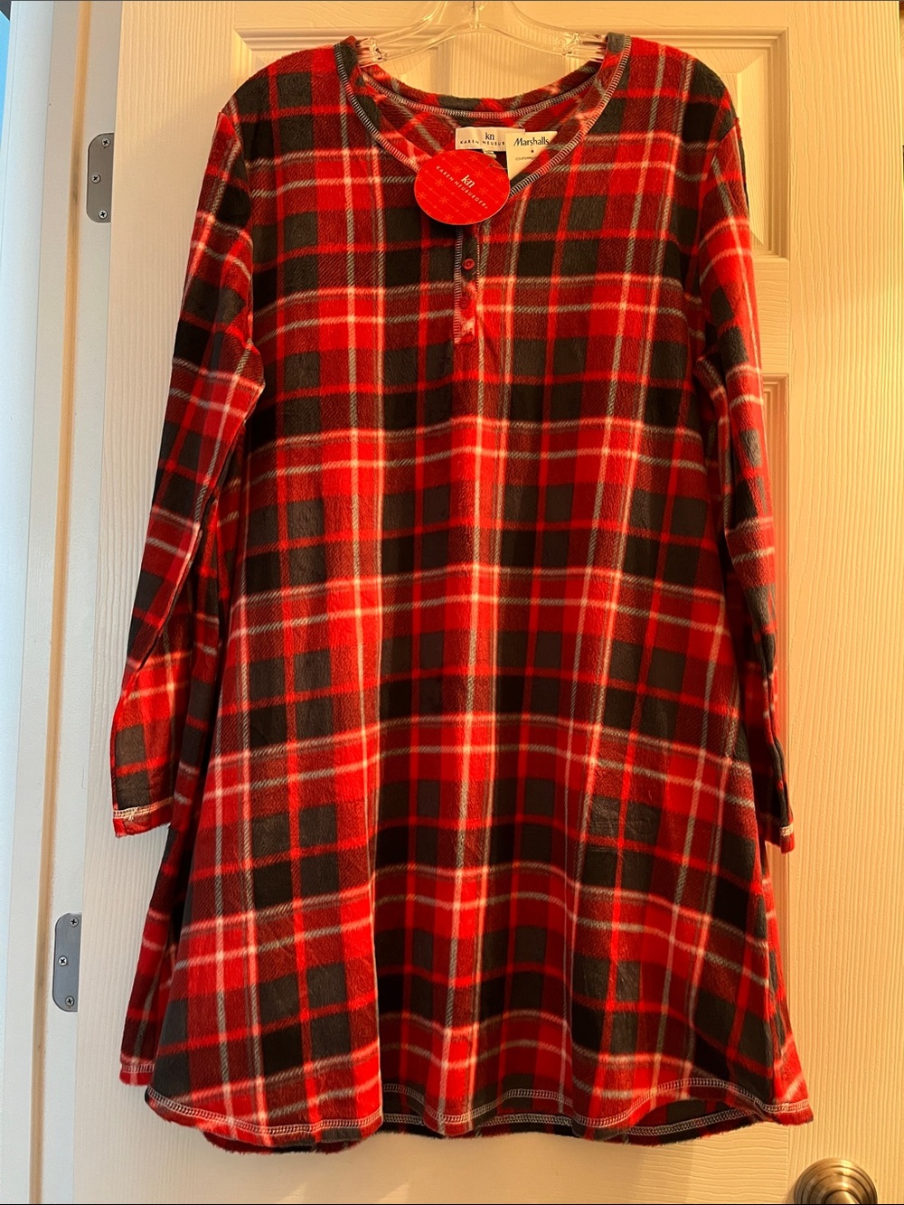 Karen Neuburger Red and Black Plaid Nightshirt
